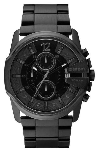 Diesel ® 'master Chief' Chronograph Bracelet Watch, 45mm In Black