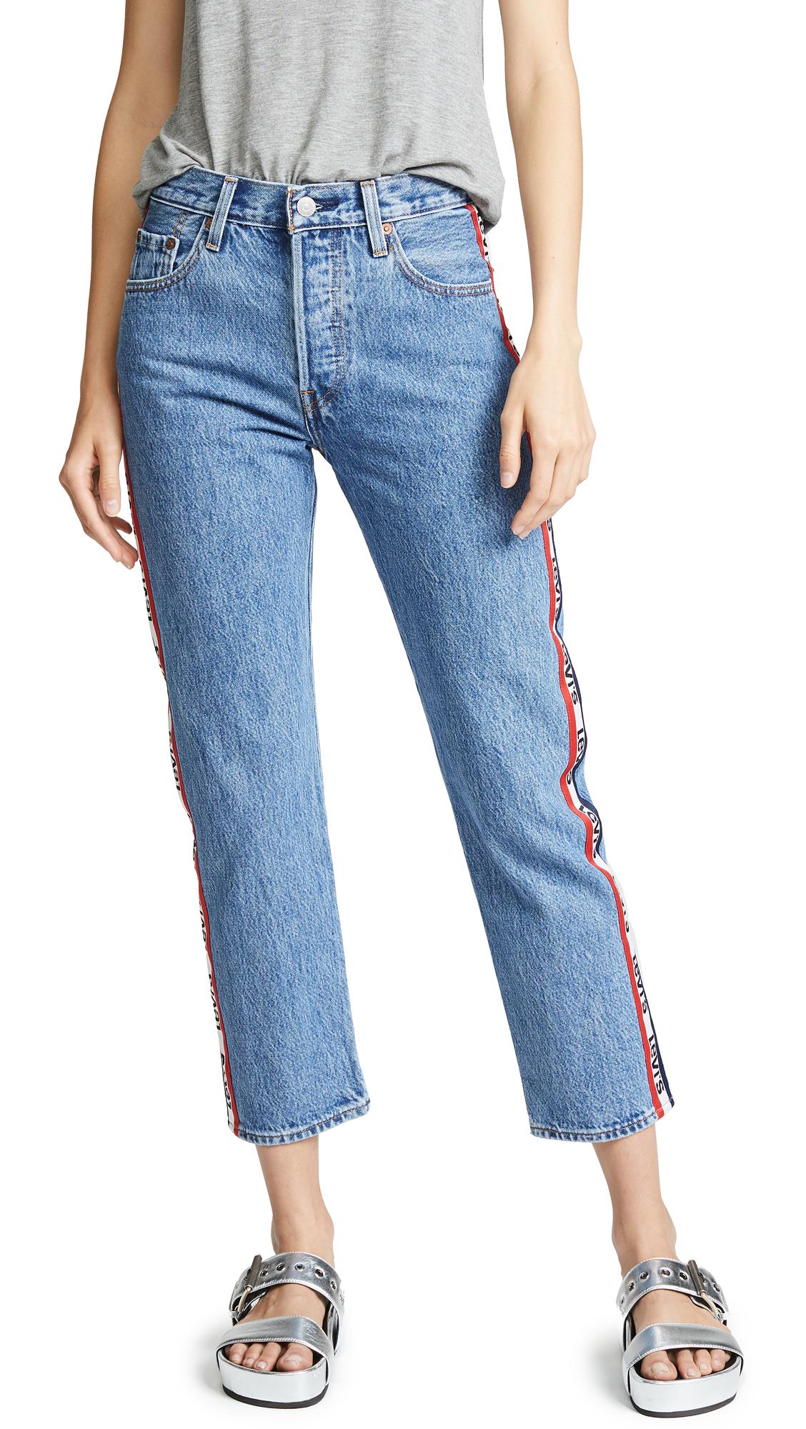 levi's 501 crop jean with rips