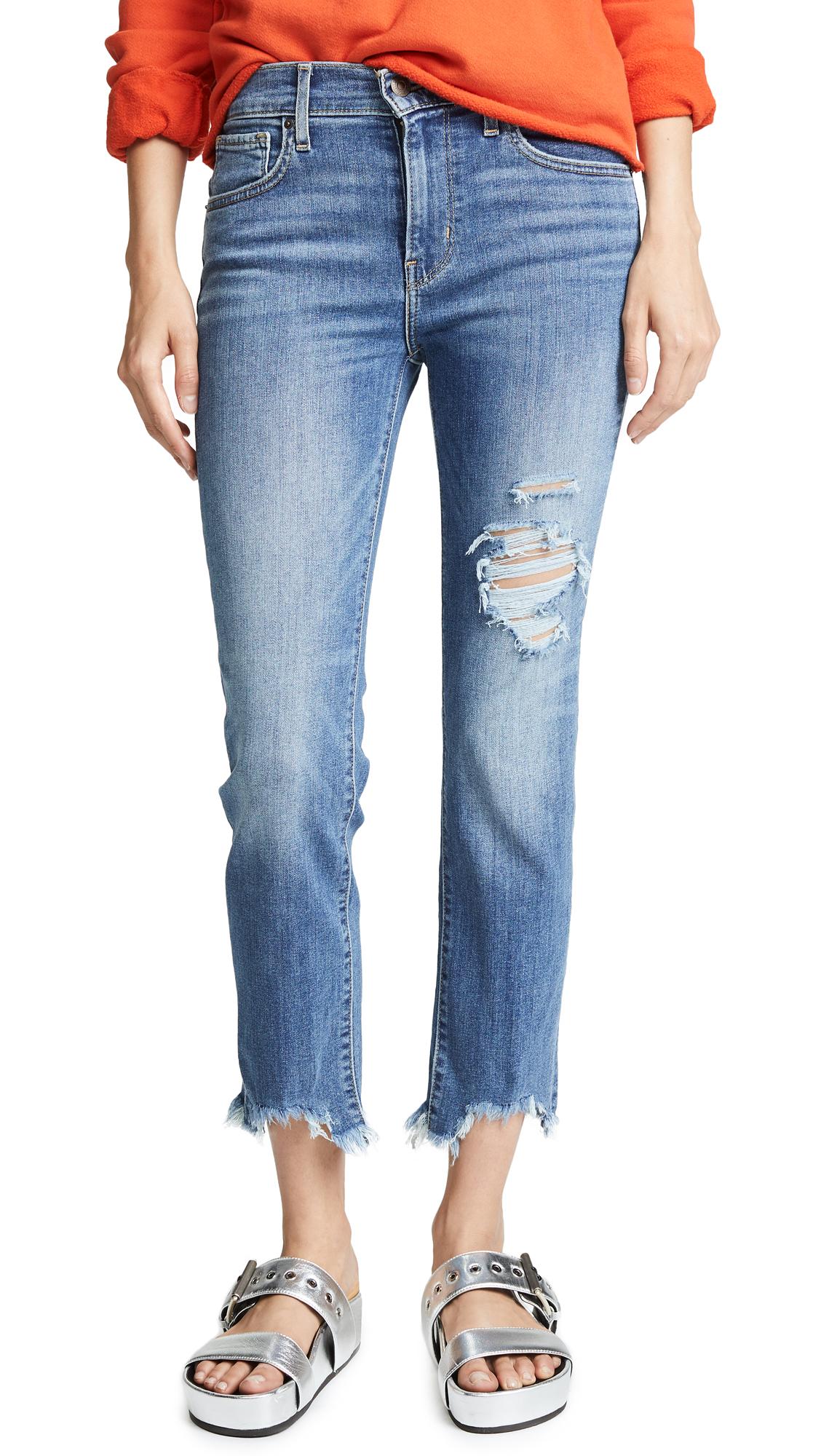 levi's 724 straight crop indigo pixel