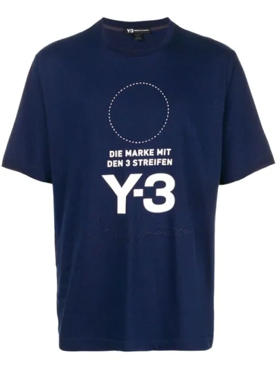 Y-3 Men's Stacked Logo Graphic T-shirt, Blue