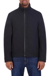 Nautica Water Resistant Wool Blend Jacket In Charcoal