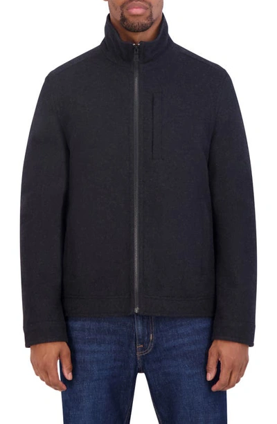 Nautica Water Resistant Wool Blend Jacket In Charcoal