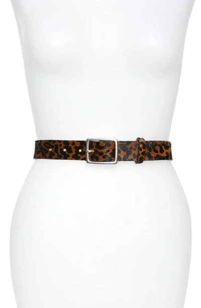 Rag & Bone Boyfriend Leopard-print Calf Hair Belt In Tan Leopard