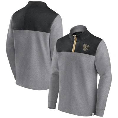 Fanatics Branded Heather Grey Vegas Golden Knights Launch It Quarter-zip Jacket