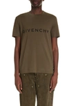 Givenchy Slim Fit Cotton Logo Tee In Khaki