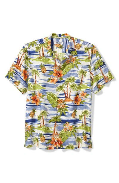 Tommy Bahama Veracruz Cay Horizon Isles Short Sleeve Button-up Camp Shirt In Neptune