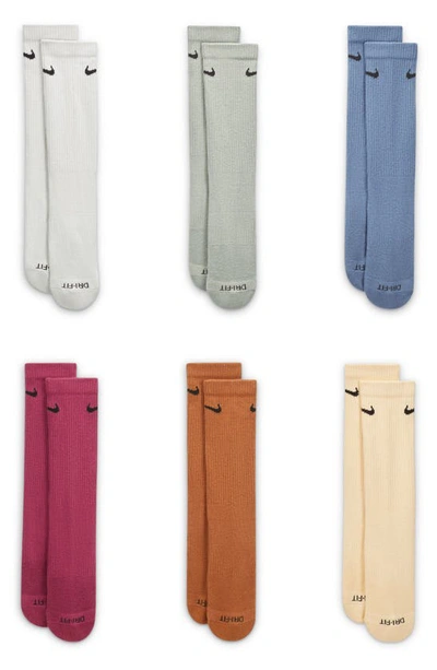 Nike Kids' 6-pack Crew Socks In White Multicolor
