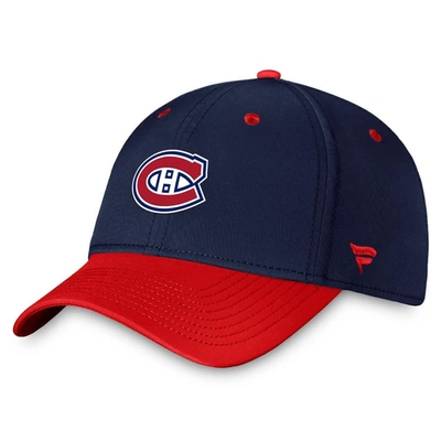 Fanatics Branded  Navy/red Montreal Canadiens Authentic Pro Rink Two-tone Flex Hat In Navy,red