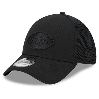 New Era Black  New York Jets  Main Neo 39thirty Flex Hat