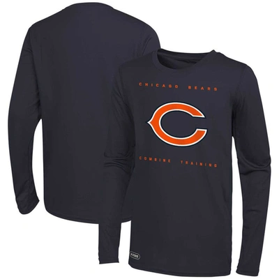 Outerstuff Navy Chicago Bears Side Drill Long Sleeve T-shirt