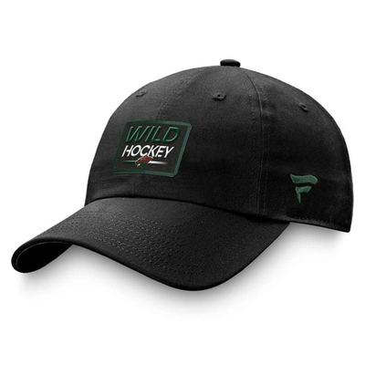 Fanatics Branded  Black Minnesota Wild Authentic Pro Prime Adjustable Hat