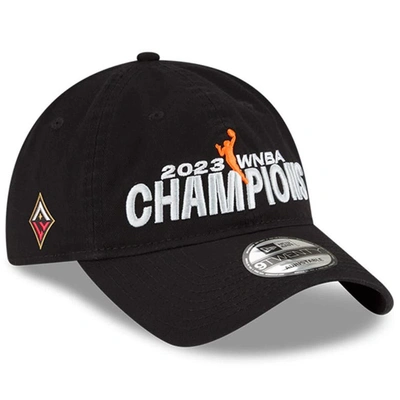 New Era Black Las Vegas Aces 2023 Wnba Finals Champions Locker Room 9twenty Adjustable Hat