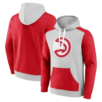 Fanatics Branded  Red/silver Atlanta Hawks Big & Tall Primary Arctic Pullover Hoodie In Red,silver