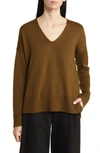 Eileen Fisher Boxy Merino Wool Sweater In Gold Leaf