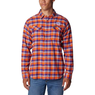 Columbia Orange Clemson Tigers Flare Gun Flannel Long Sleeve Shirt