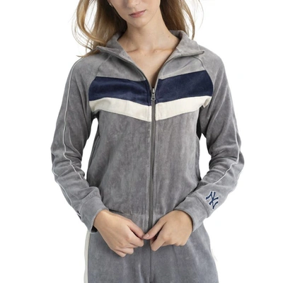 Lusso Gray New York Yankees Nixie Raglan Full-zip Jacket
