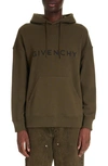 Givenchy Slim Fit Logo Graphic Hoodie In Khaki