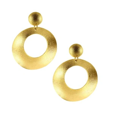 Ottoman Hands Gold Statement Double Drop Earrings