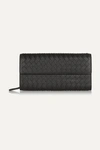Bottega Veneta Intrecciato Leather Continental Wallet In Black