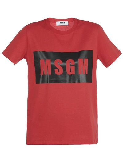 Msgm Cotton T-shirt In Red