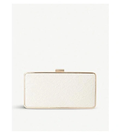 Lk Bennett White Retro X Jenny Packham Nora Lace Leather Clutch Bag In Whi-ivory