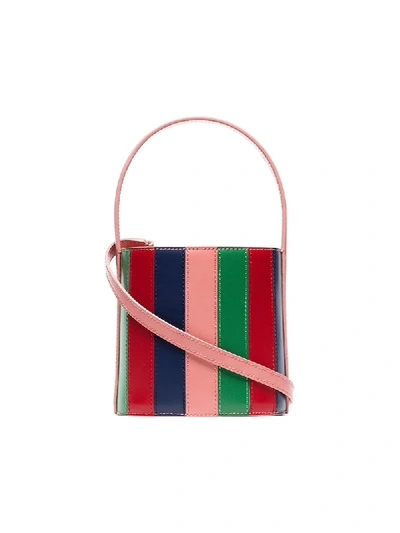 Staud Bissett Panelled-leather Bucket Bag In Multicolour