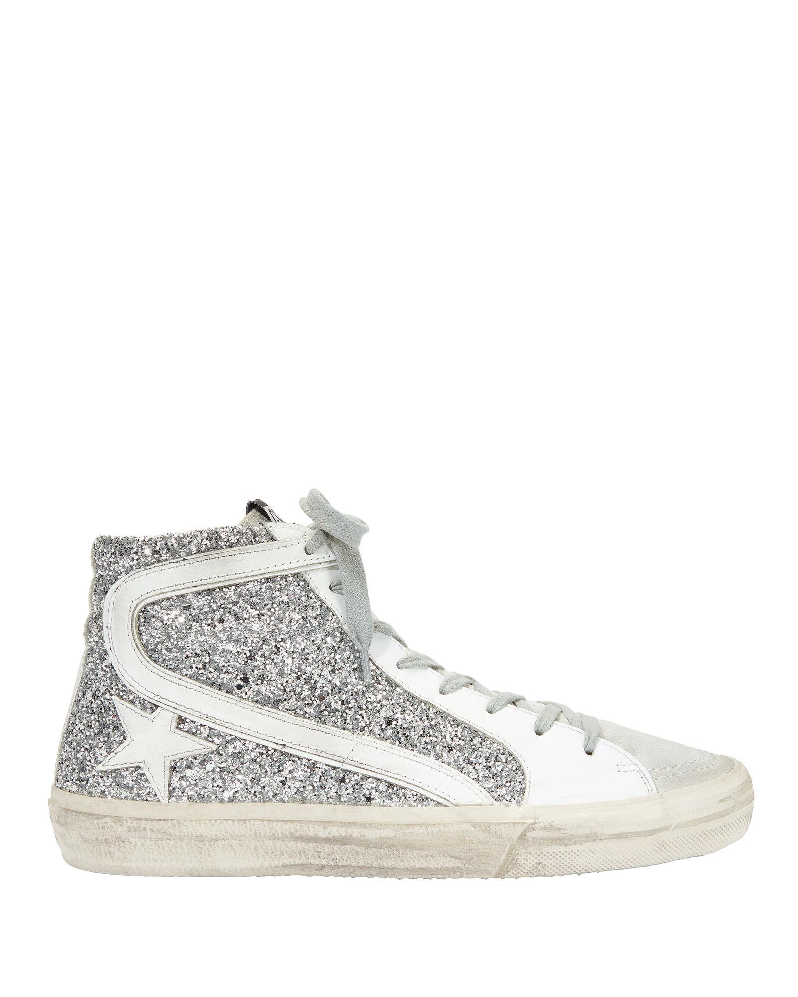 golden goose glitter high top sneakers