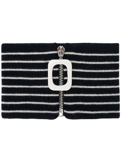 Jw Anderson Knitted Striped Neckband In Blue