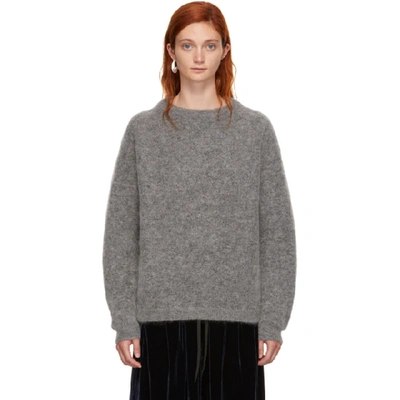 Acne Studios Dramatic Oversized Knitted Sweater In Grey Melang