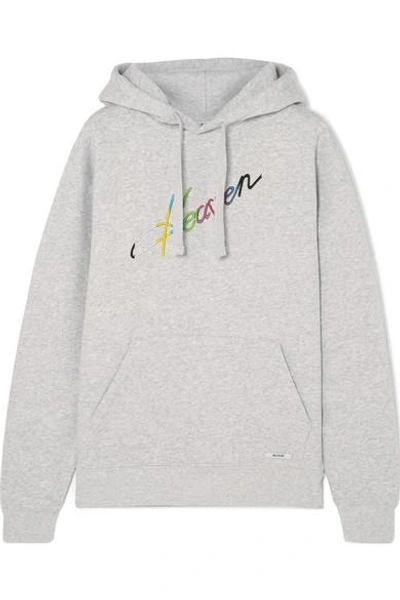 Blouse Heaven Embroidered Cotton-jersey Hoodie In Gray