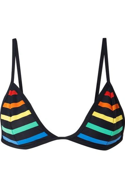 Tm Rio Laranjeiras Striped Bikini Top In Black