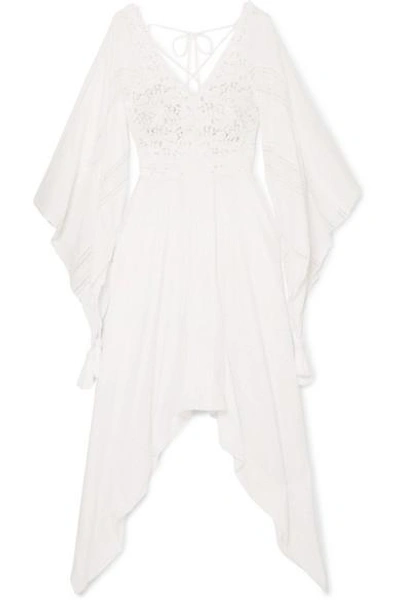 Anjuna Nerea Lace-paneled Swiss-dot Cotton-blend Dress In White