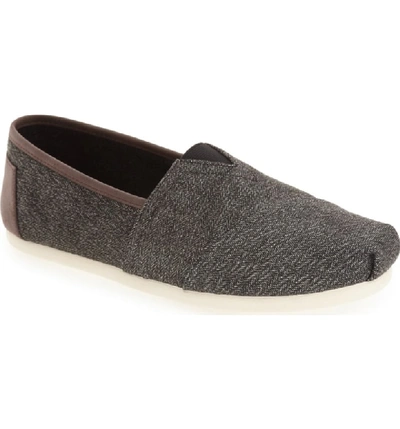Toms 'classic' Alpargata Slip-on In Charcoal Canvas