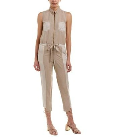 Young Fabulous & Broke Yfb Clothing Linette Linen-blend Jumpsuit In Beige