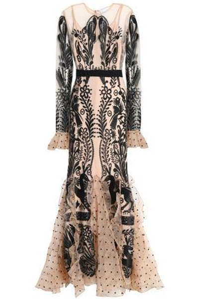 Alice Mccall Woman Look At Me Organza-paneled Embroidered Tulle Maxi Dress Black
