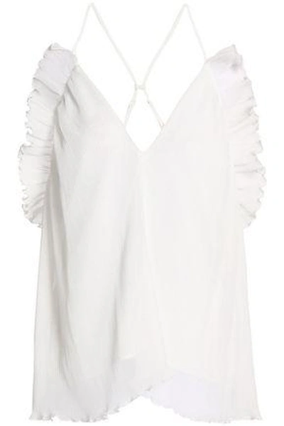 Alice Mccall Woman Lady Be Good Ruffled Plissé Cotton-blend Camisole White