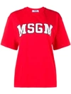 Msgm T-shirt With Logo Print In Red
