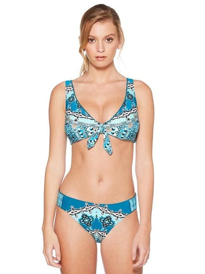 Shelli Segal Laundry By  Tie Knot Bralette In Deep Teal
