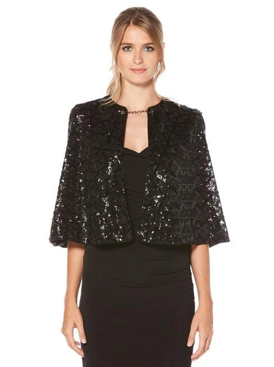 Shelli Segal Laundry By  Sequin Cape In Black
