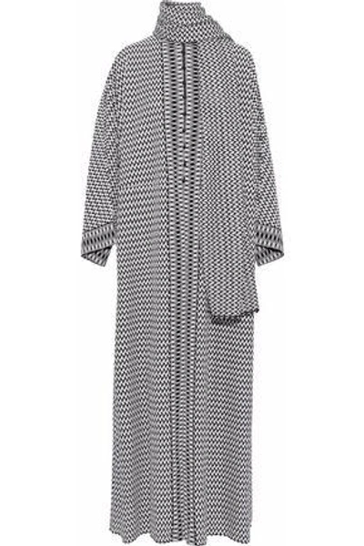 Missoni Woman Draped Jacquard-knit Cardigan Black