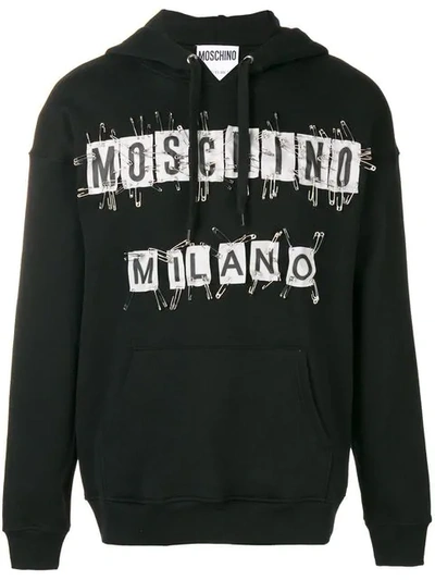 Moschino Safety Pin Hoodie In Black ModeSens