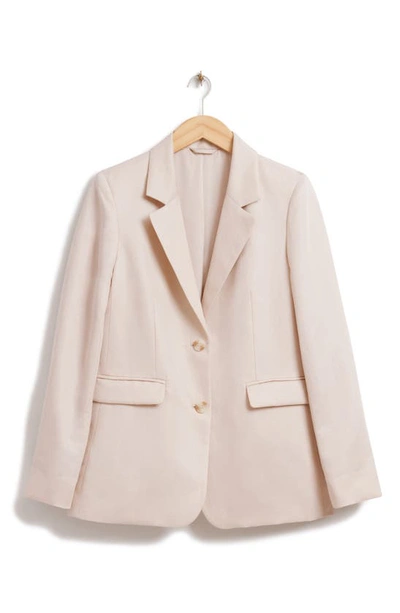 & Other Stories Relaxed Fit Linen Blend Blazer In Beige