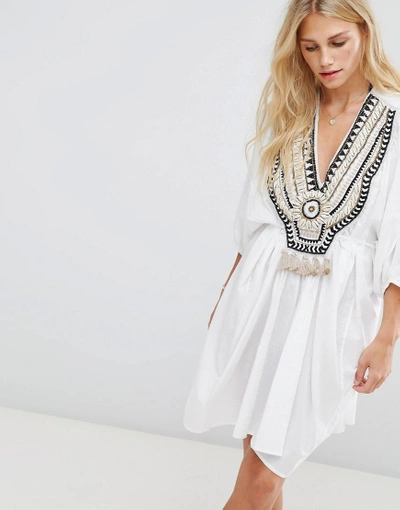 Seafolly Embroidered Caftan - White