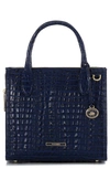 Brahmin Small Caroline Croc Embossed Leather Satchel In Ink