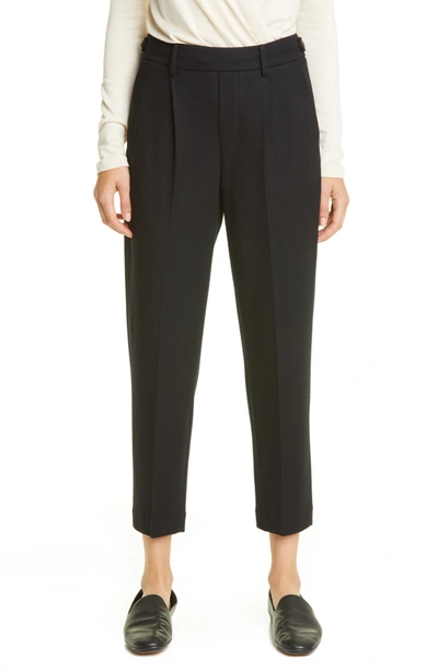 Vince Cozy Pull-on Cropped Wool Pants In Black