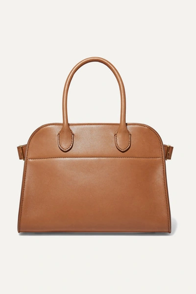 The Row Margaux 10 Smooth Calfskin Top Handle Bag In Tan