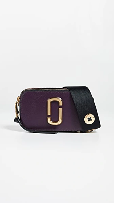 Marc Jacobs The Snapshot Coated Leather Camera Bag In Grape Multi/gold