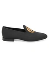 Versace Medusa Leather Loafers In Black Gold