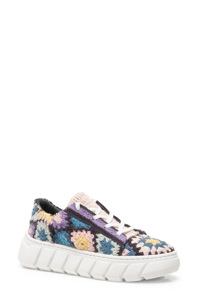 Free People Catch Me If You Can Crochet Platform Sneaker In Blue