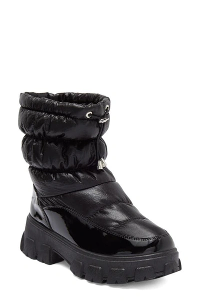 Wild Diva Lounge Puffer Lug Sole Ankle Boot In Black